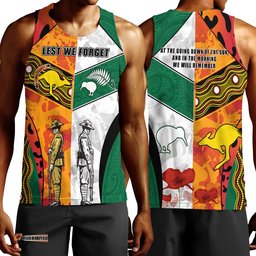 Vibe Hoodie Clothing - Anzac Day Australia - New Zealand Mix Men Tank Top