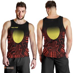 (Custom Text) Aboriginal Men's Tank Top - Indigenous Flag Grunge Style