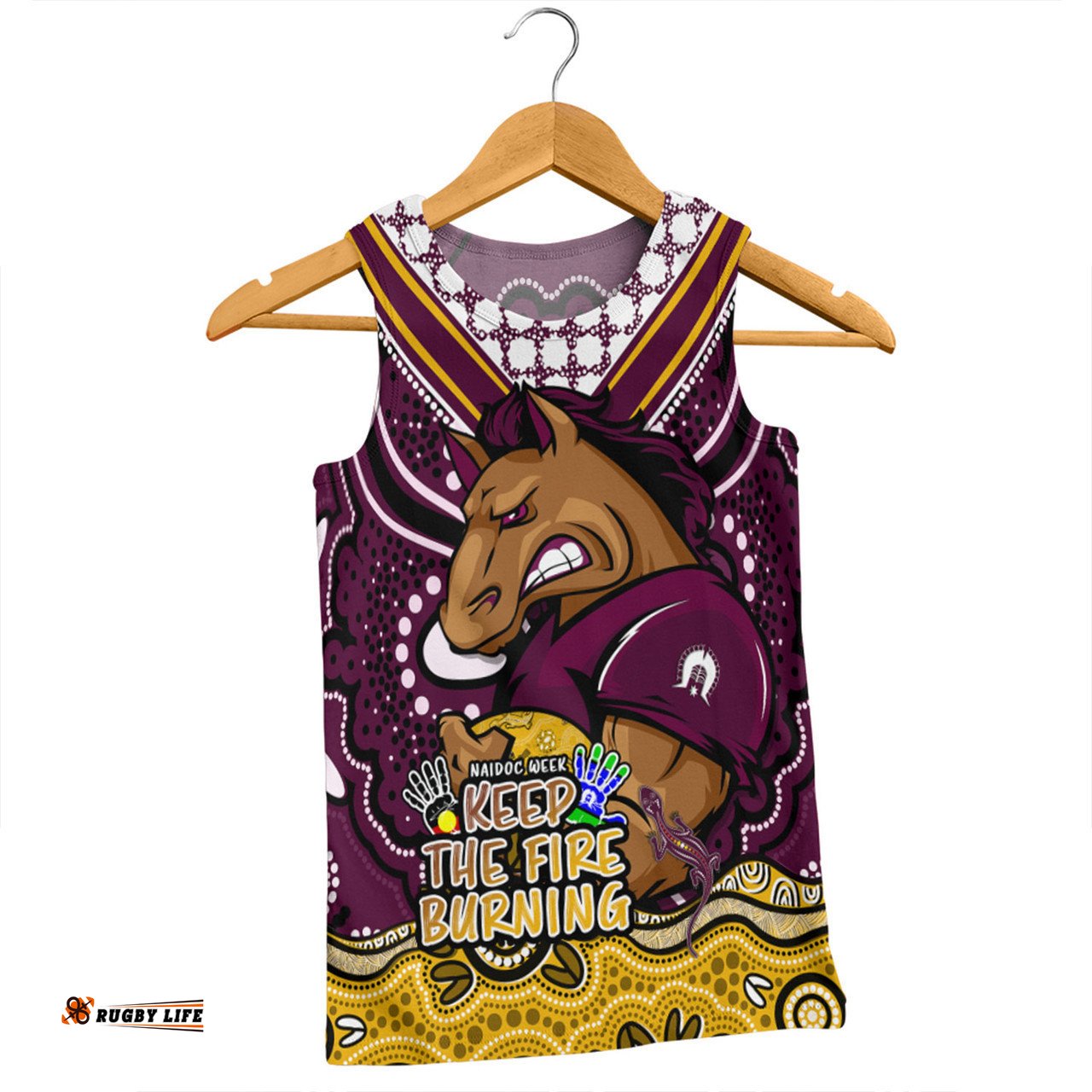 Brisbane Broncos Men Singlet Aboriginal Inspired Naidoc Week Custom For Die Hard Fan Supporters
