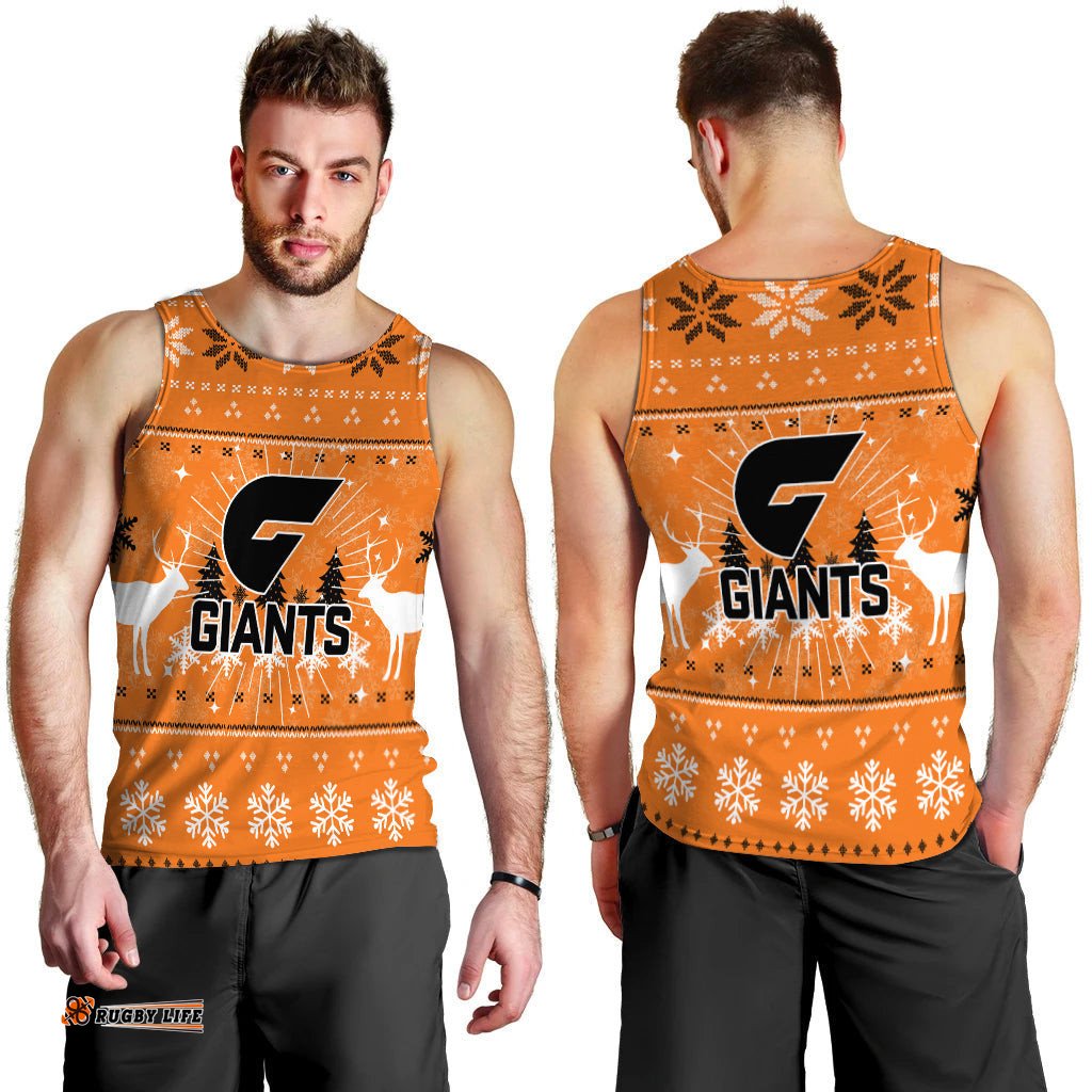 GWS Giants Men Tank Top - Christmas Ugly Style -