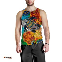 Aboriginal Men's Tank Top - Turtle Indigenous Art