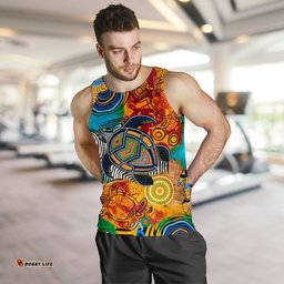 Aboriginal Men's Tank Top - Turtle Indigenous Art