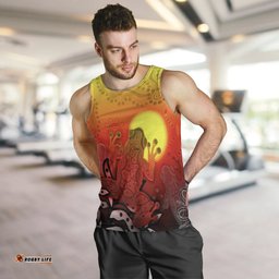 Aboriginal Men's Tank Top - Indigenous Frog (Red)