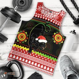Panthers Christmas Men Tank Top Penrith Snow mix Indigenous