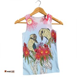 Australia Kookaburra Men Singlet - Couple Kookaburra With Eucalyptus Flower Art Men Singlet