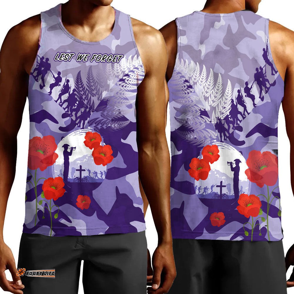Vibe Hoodie Clothing - New Zealand Anzac Fern And Camouflage Men Tank Top