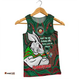 South Sydney Rabbitohs Men Singlet Celebrating Naidoc Week 2024 Aboriginal Dot Art Inspired