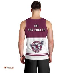 Sea Eagles Rugby Men Tank Top Manly Warringah White Sporty Style