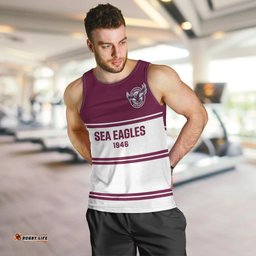 Sea Eagles Rugby Men Tank Top Manly Warringah White Sporty Style