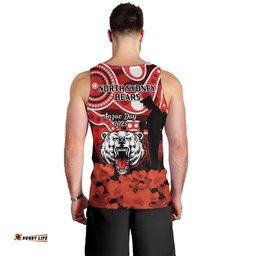 North Sydney Rugby ANZAC Men Tank Top Bears Indigenous Mix Camouflage Poppy