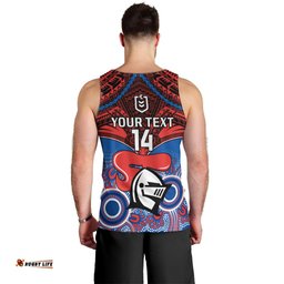 Personalised Knights Rugby Men Tank Top Aboriginal Mix Polynesian Pattern