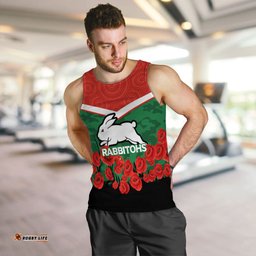 Rabbitohs Anzac Day Men Tank Top - Indigenous Art -