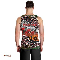 (Custom Personalised) Anzac Day NRL - Panthers Men Tank Top Aboriginal Lizard Patterns