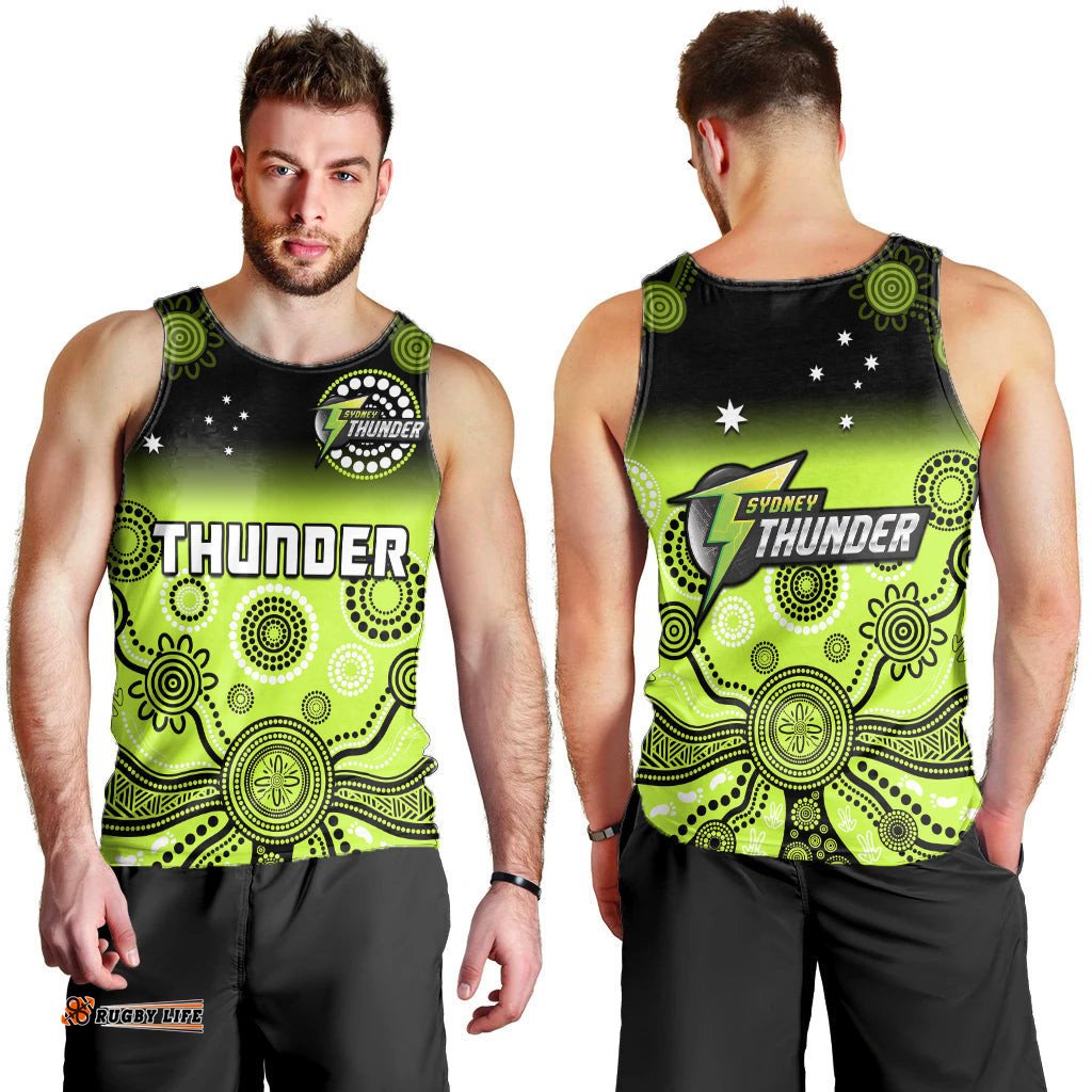 Thunder Men Tank Top Sydney Gradient Aboriginal Art