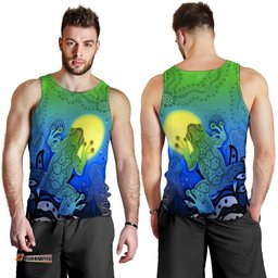 Aboriginal Men's Tank Top - Indigenous Frog (Blue)