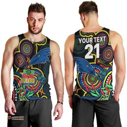 Custom Crows Football Aboriginal Art Men Tank Top NAIDOC Indigenous Tribal