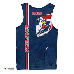 Sydney Roosters Men Singlet - Happy Australia Day Flag Scratch Style