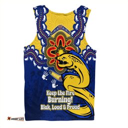 Parramatta Eels Men Singlet Aboriginal Inspired Naidoc Symbol Pattern