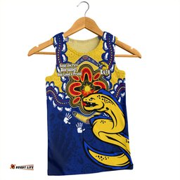 Parramatta Eels Men Singlet Aboriginal Inspired Naidoc Symbol Pattern