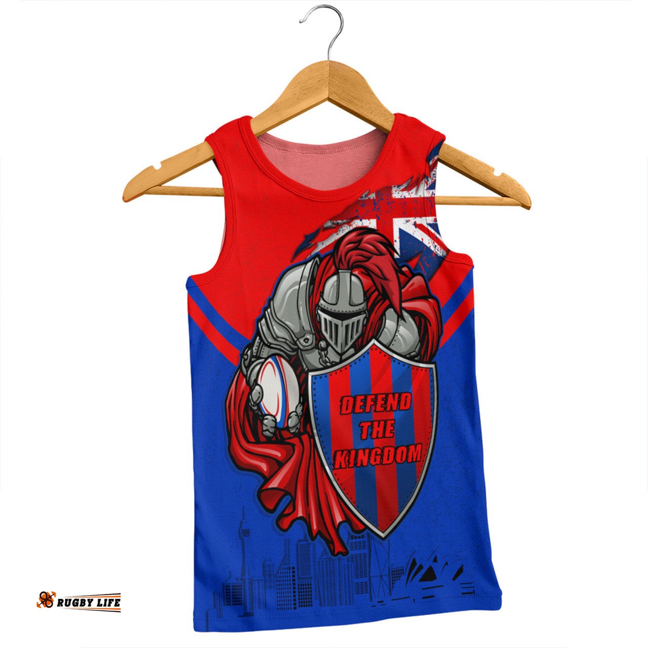 Newcastle Knights Men Singlet Custom For Die Hard Fan Australia Flag Scratch Style
