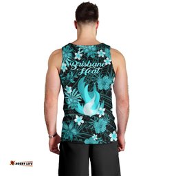 Australian Heat Cricket Men Tank Top Baeuty Pacific Hibiscus and Polynesian Pattern