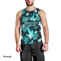 Australian Heat Cricket Men Tank Top Baeuty Pacific Hibiscus and Polynesian Pattern