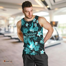 Australian Heat Cricket Men Tank Top Baeuty Pacific Hibiscus and Polynesian Pattern