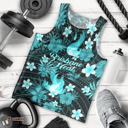 Australian Heat Cricket Men Tank Top Baeuty Pacific Hibiscus and Polynesian Pattern