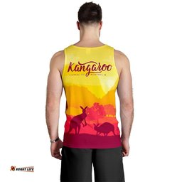 Men Tank Top - Kangaroo Mens Tank Morning Uluru