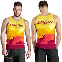 Men Tank Top - Kangaroo Mens Tank Morning Uluru