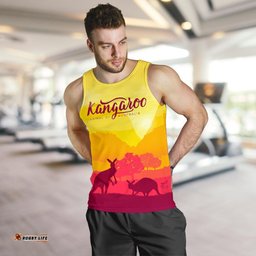 Men Tank Top - Kangaroo Mens Tank Morning Uluru