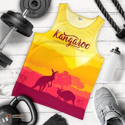 Men Tank Top - Kangaroo Mens Tank Morning Uluru
