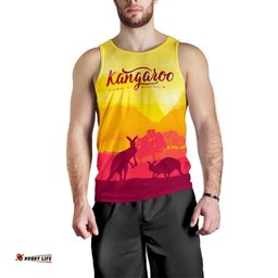 Men Tank Top - Kangaroo Mens Tank Morning Uluru