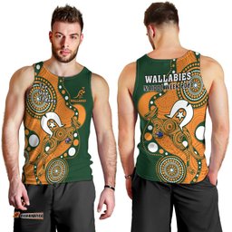 Wallabies Rugby NAIDOC Men Tank Top Aboriginal Camouflage Lest We Forget