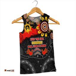 Australia Men Singlet Aboriginal Indigenous Naidoc Week Dreamtime Dot Painting With Flag
