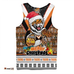 Wests Tigers Christmas Custom Men Singlet - Tigers Santa Aussie Big Things Men Singlet