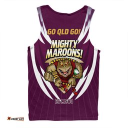 Queensland Maroons Men Singlet Custom State Of Origin 2024 Passionate Fan Born To Win Ver 2