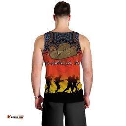 Anzac Day Men Tank Top - Aboriginal Dot Painting Art -