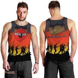 Anzac Day Men Tank Top - Aboriginal Dot Painting Art -