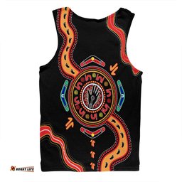 Australia Men Singlet Aboriginal Inspired Meeting Place Style Of Dot Painting