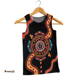 Australia Men Singlet Aboriginal Inspired Meeting Place Style Of Dot Painting