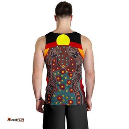 Men's Tank Top - Aboriginal Sublimation Dot Pattern Style (Red)