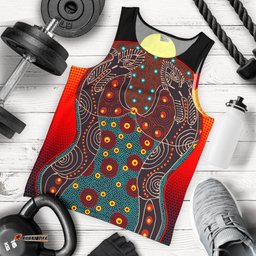 Men's Tank Top - Aboriginal Sublimation Dot Pattern Style (Red)