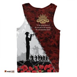 Australia Men Singlet - Anzac Day Poppy Flower And Barbed Wire