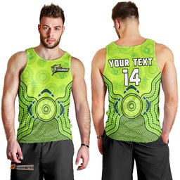 (Custom Text And Number) Sydney Thunder Men Tank Top Gradient Aboriginal Dot Painting