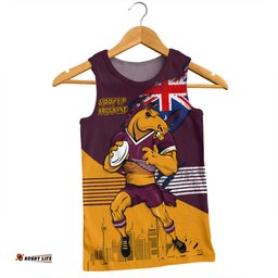 Brisbane Broncos Men Singlet Custom For Die Hard Fan Australia Flag Scratch Style
