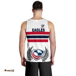 USA Rugby Men's Tank Top Eagles Simple Style - White