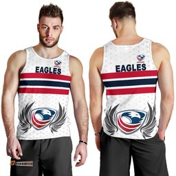 USA Rugby Men's Tank Top Eagles Simple Style - White