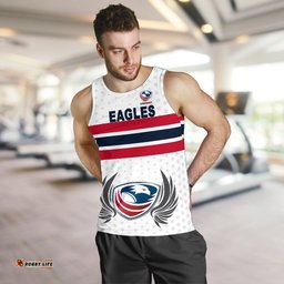 USA Rugby Men's Tank Top Eagles Simple Style - White