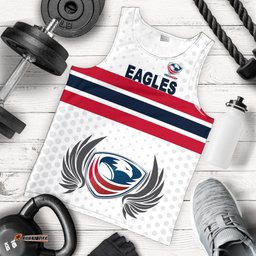 USA Rugby Men's Tank Top Eagles Simple Style - White